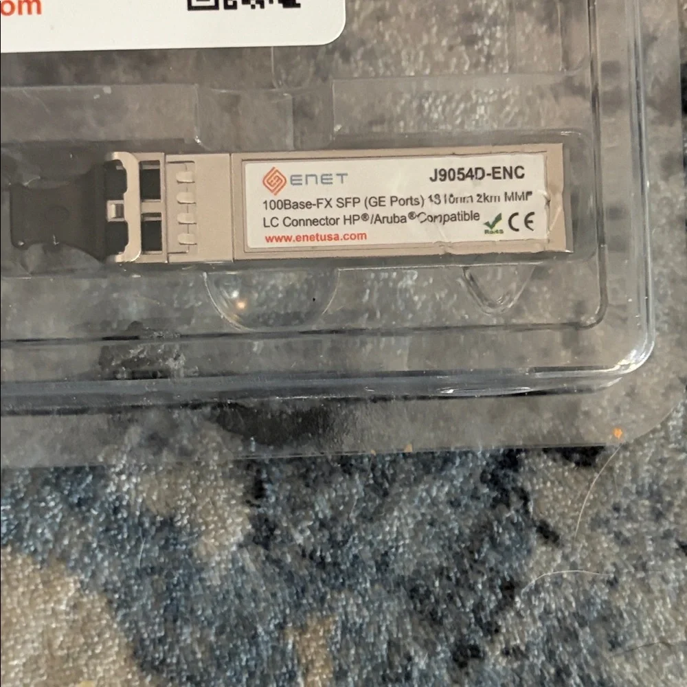 (6) New ENET J9054D-ENC SFP Transceiver Modules - HP/Aruba Compatible 100Base-FX